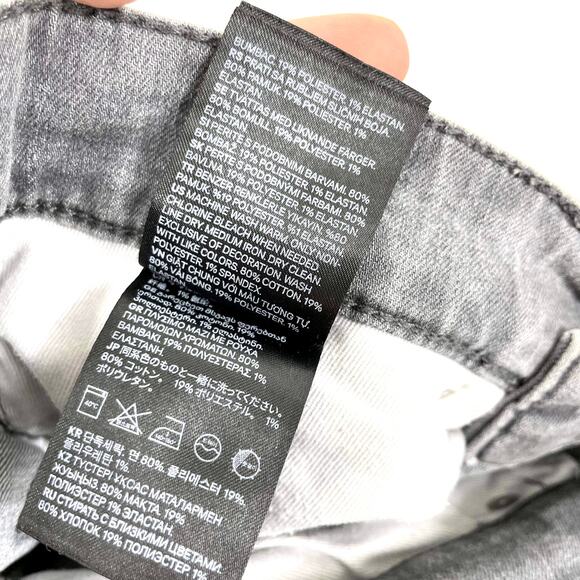 & DENIM H&M Gray Distressed Ripped Denim Skinny Jeans - Picture 5 of 10